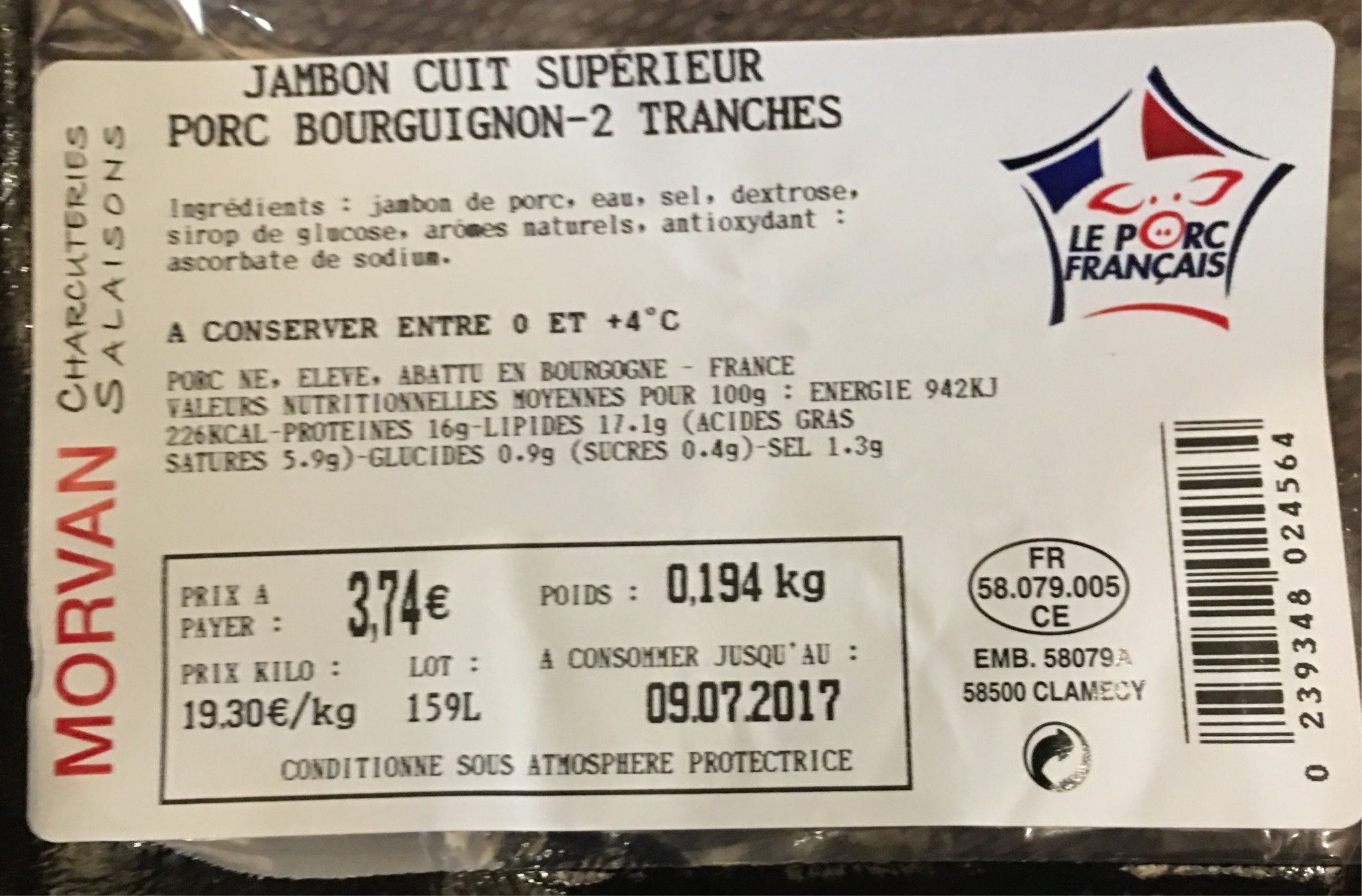 Jambon cuit superieur - Product - fr