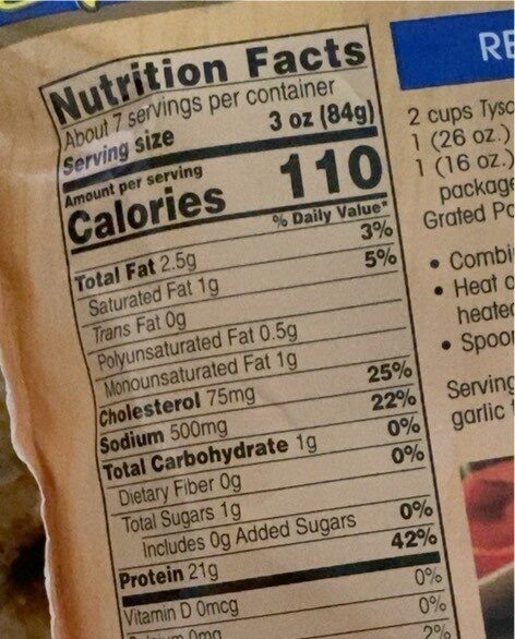 Grilled & Ready Chicken Breast Strips - Nutrition facts