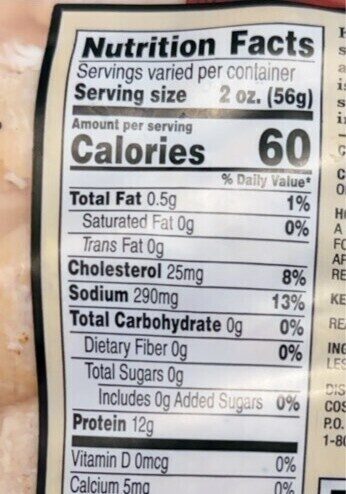 Oven browned OK turkey breast - Nutrition facts
