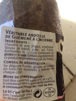 Andouille de Guéméné - Ingredients - fr