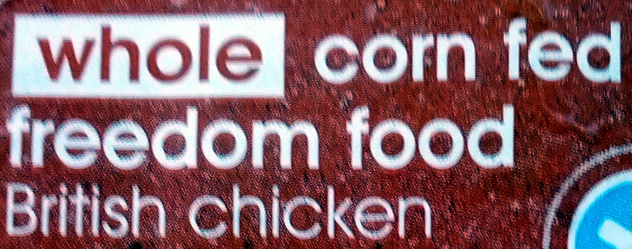 Whole corn-fed freedom food British chicken - Ingredients