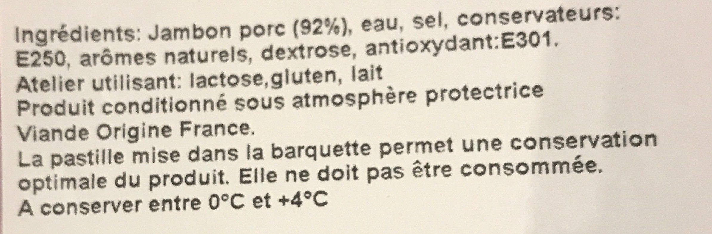 Janbon de paris - Ingredients - fr