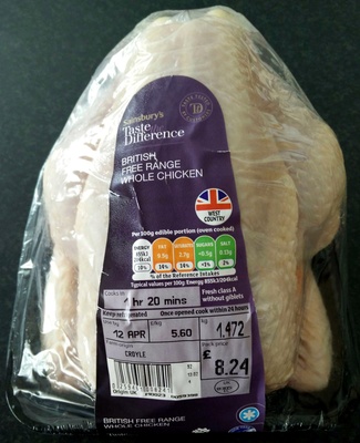 British free range whole chicken - Product