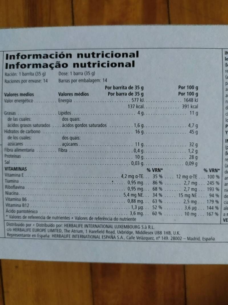 Protein Bar, Almond and Chocolate - Informació nutricional - es