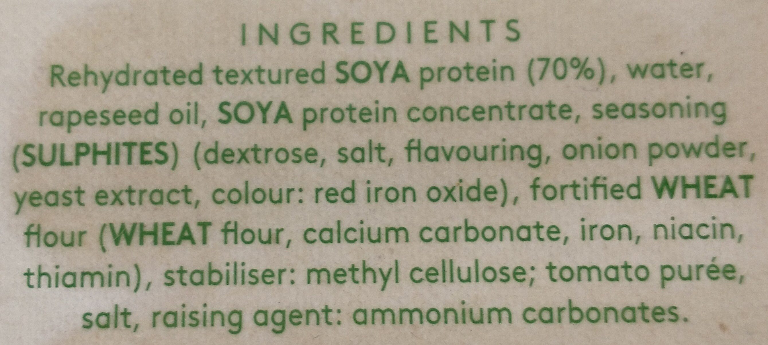 vegetarian sausage - Ingredients