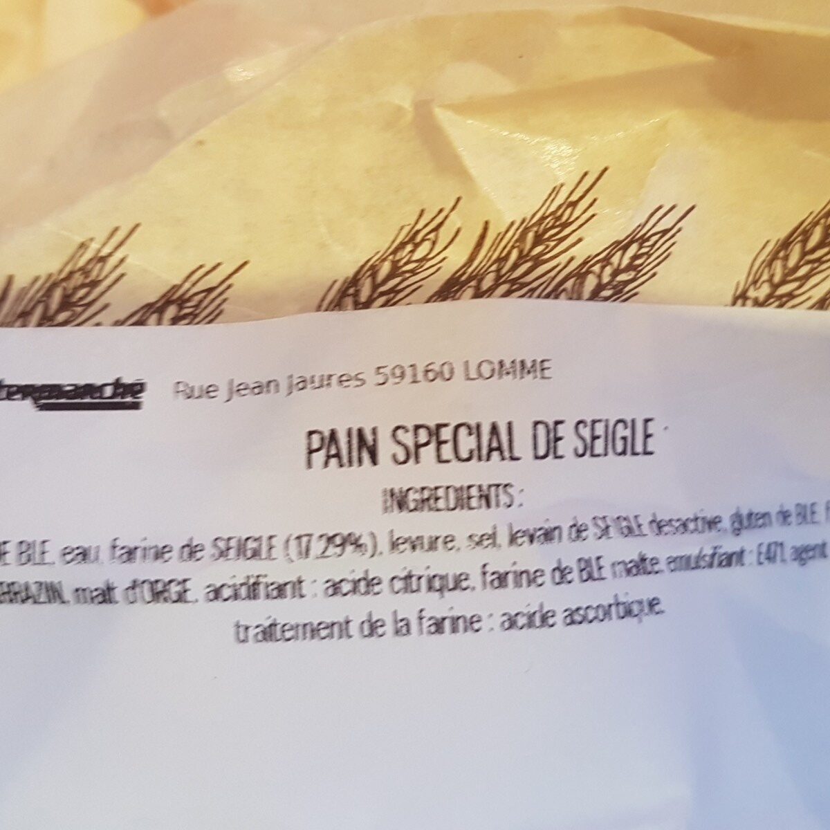 Pain special de seigle - Ingredients - fr