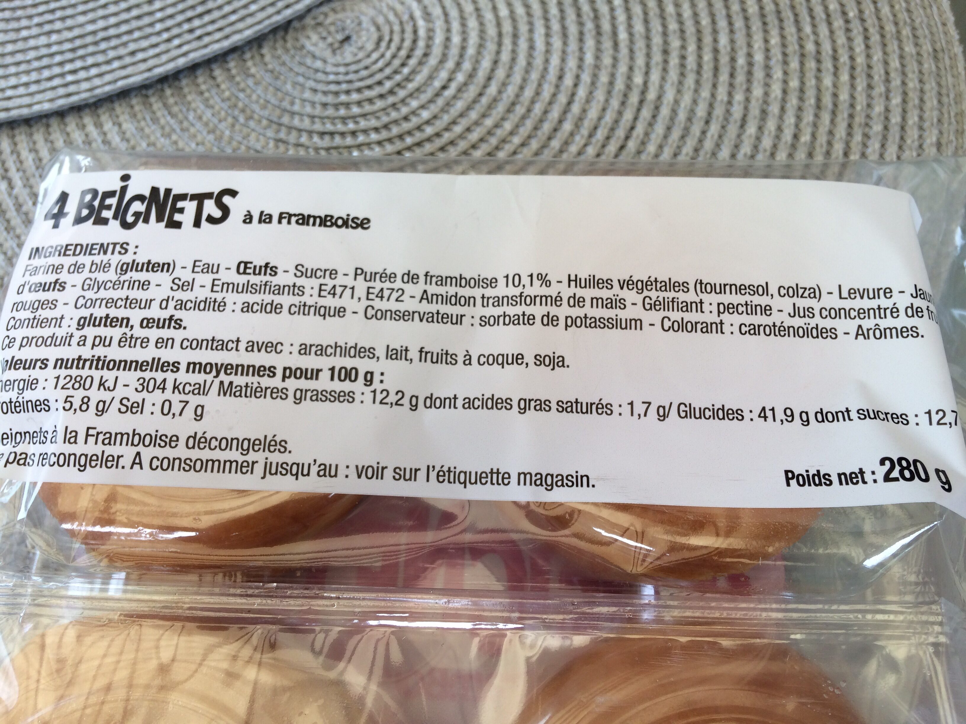 4 beignets a la framboise - Ingredients - fr