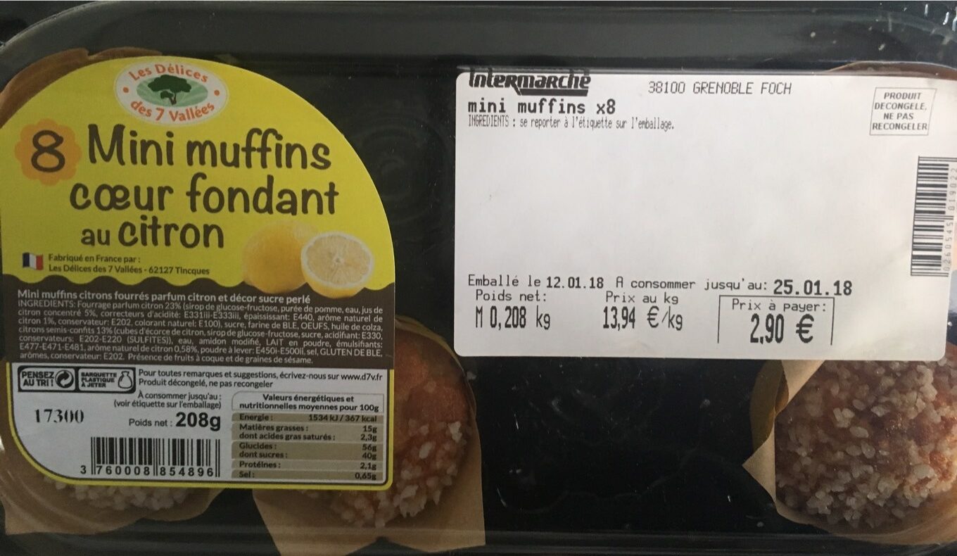 Mini muffin coeur fondant au citron - Produit