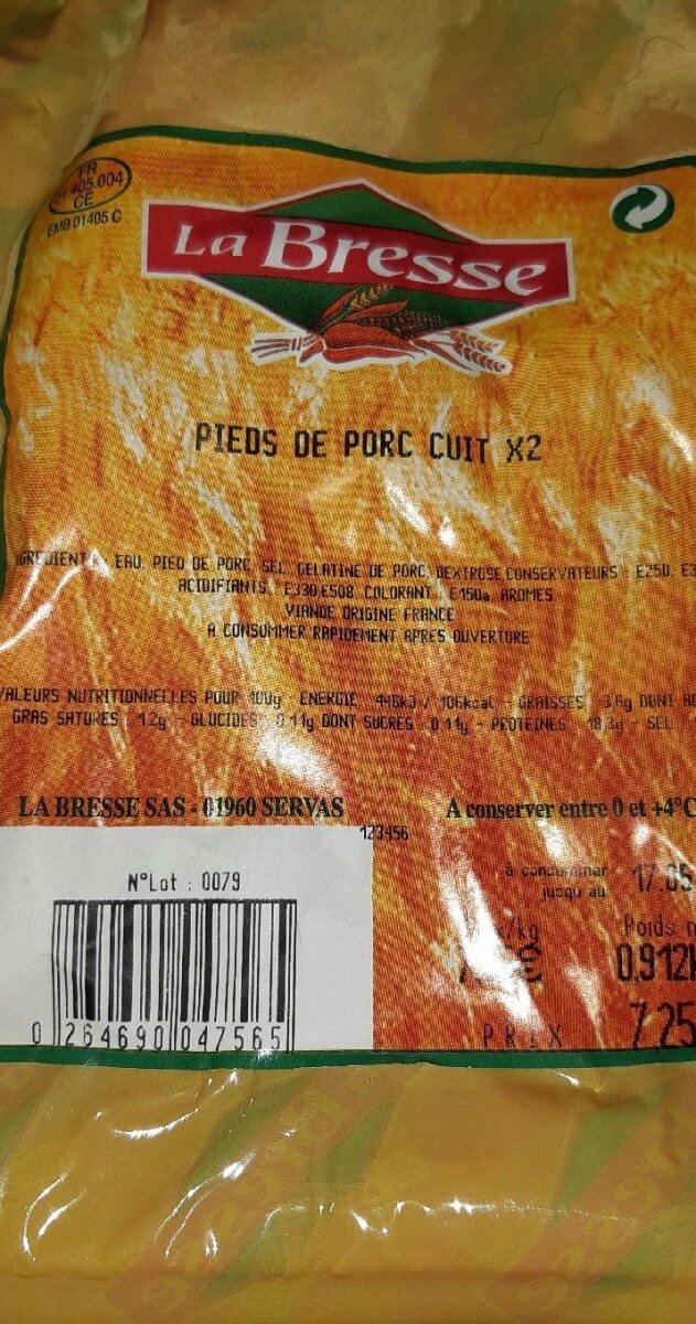 Pieds de porc cuit - Product - fr