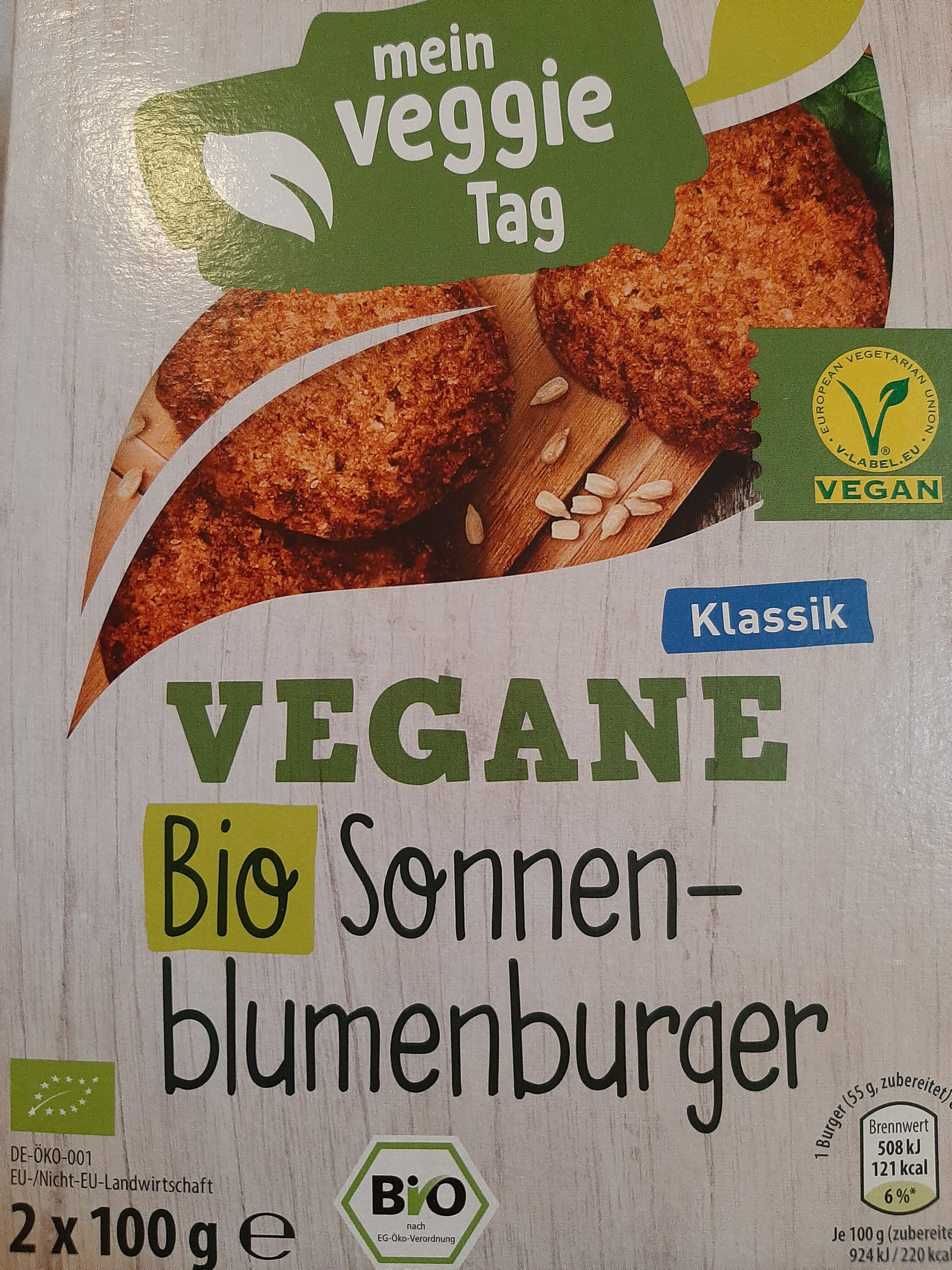 Vegane Bio Sonnenblumenburger - Produkt