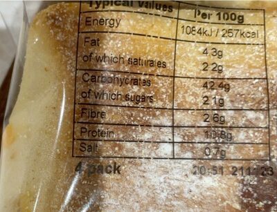 Chunky cheese rolls - Nutrition facts
