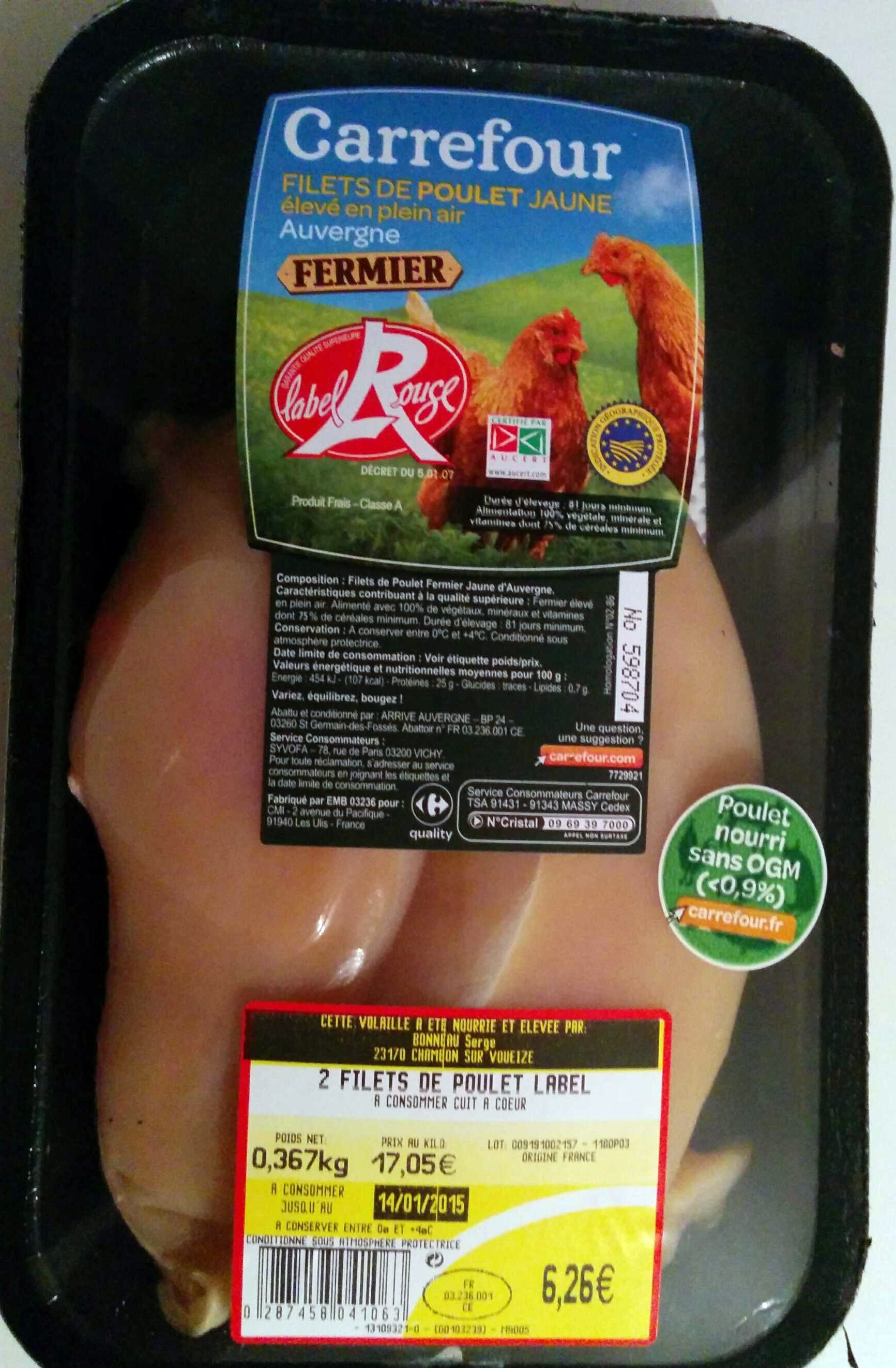 Filets de poulet fermier jaune - Product - fr