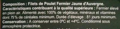 Filets de poulet fermier jaune - Ingredients - fr