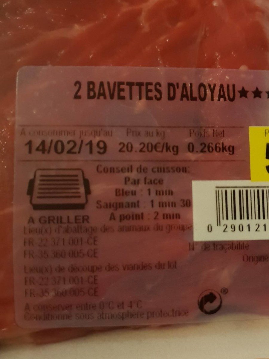 2 bavettes d'Aloyau - Ingredients - fr