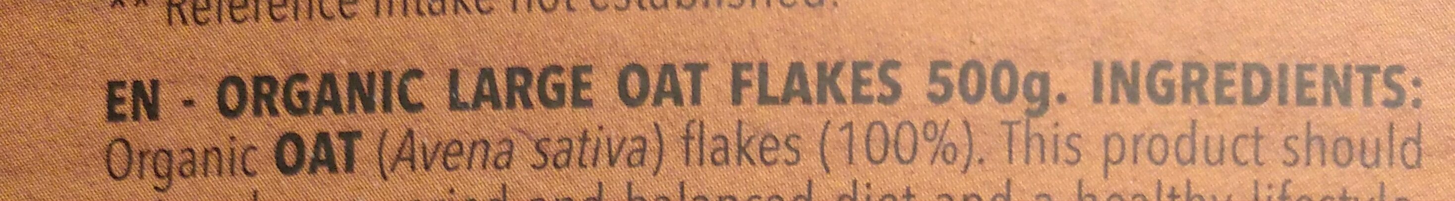 Organic large oat flakes - Ingredienti