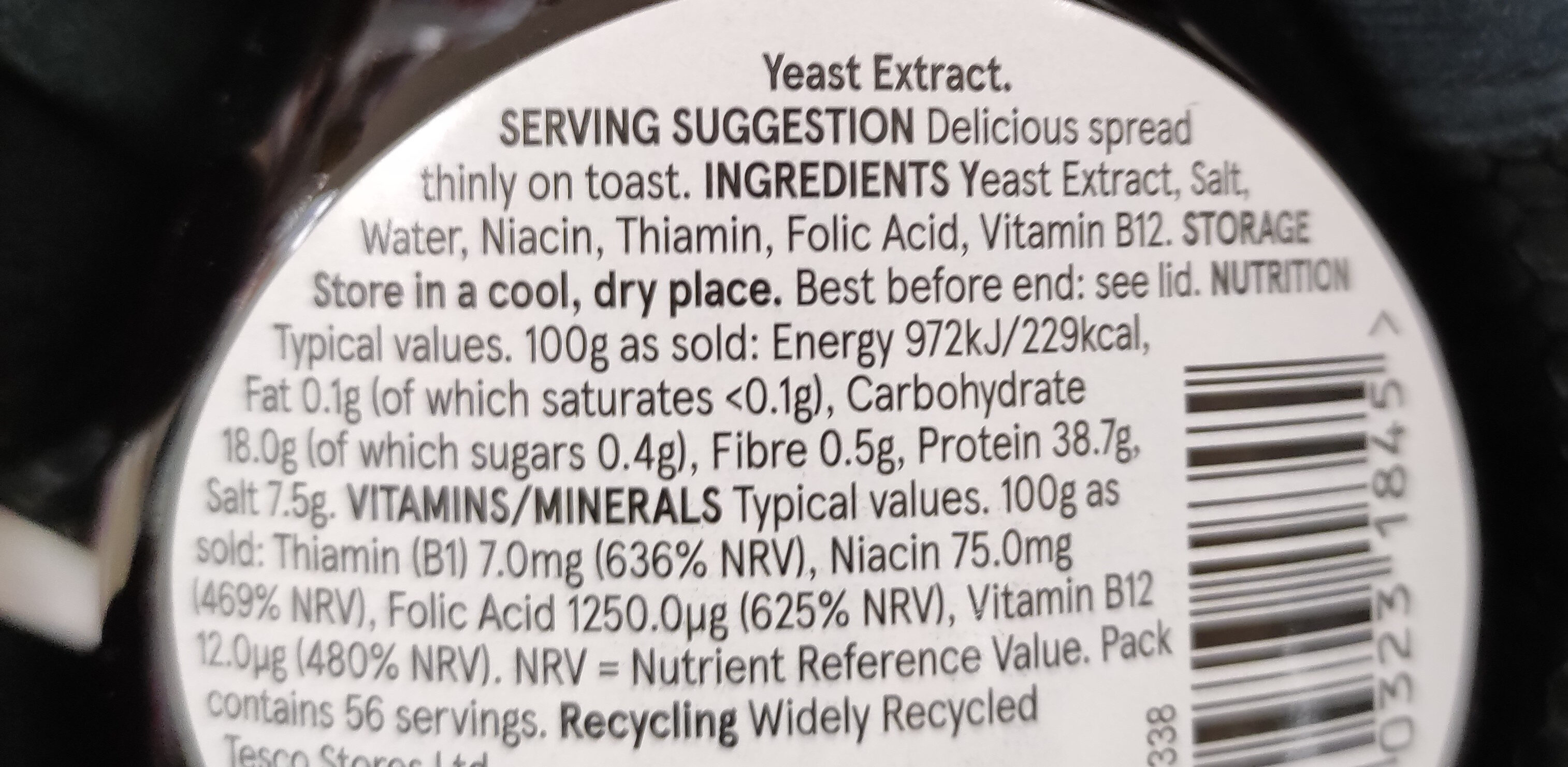 Yeast extract - Voedingswaarden - en