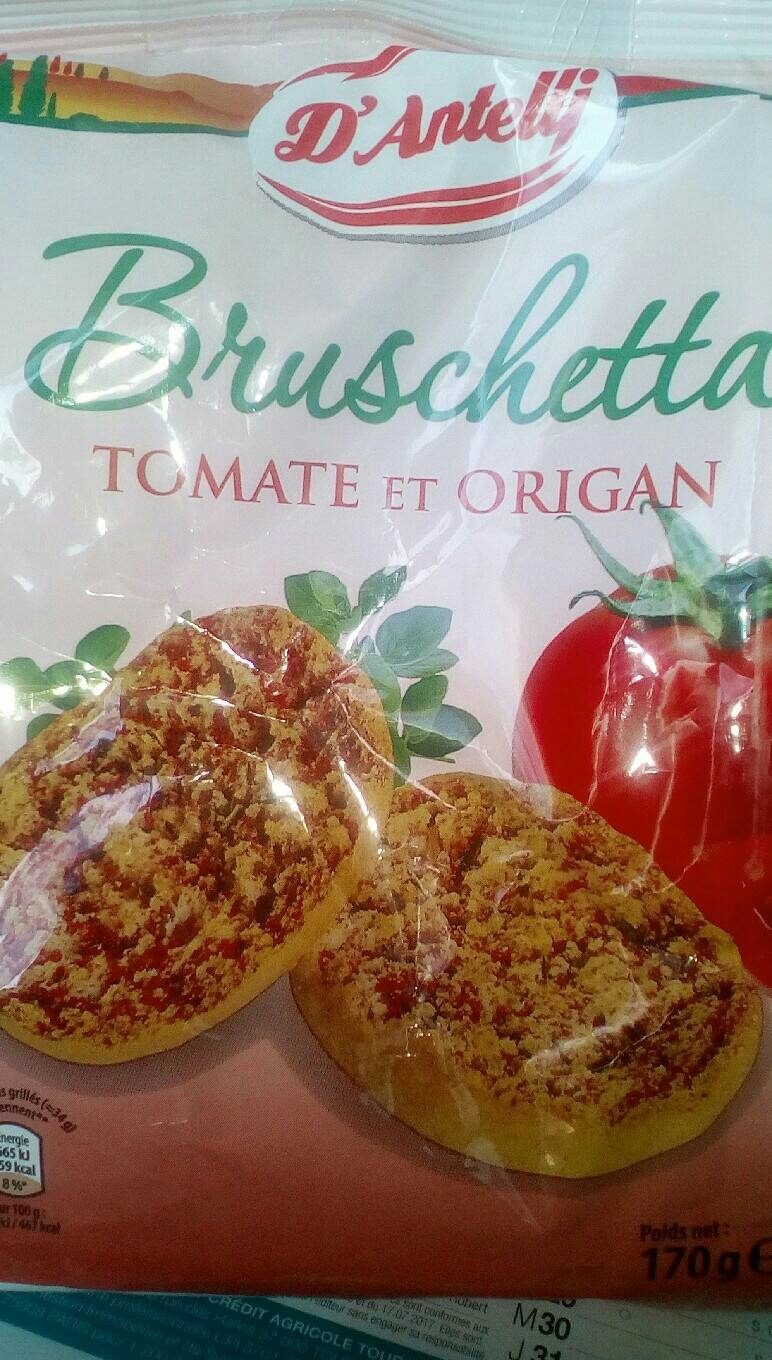 Bruschetta - Tableau nutritionnel