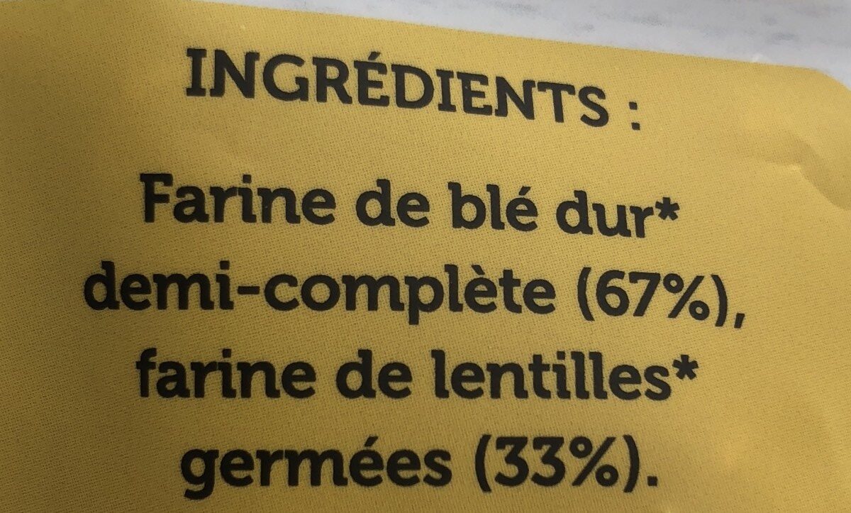 Ger'Mix lentilles germees - Ingredients - fr
