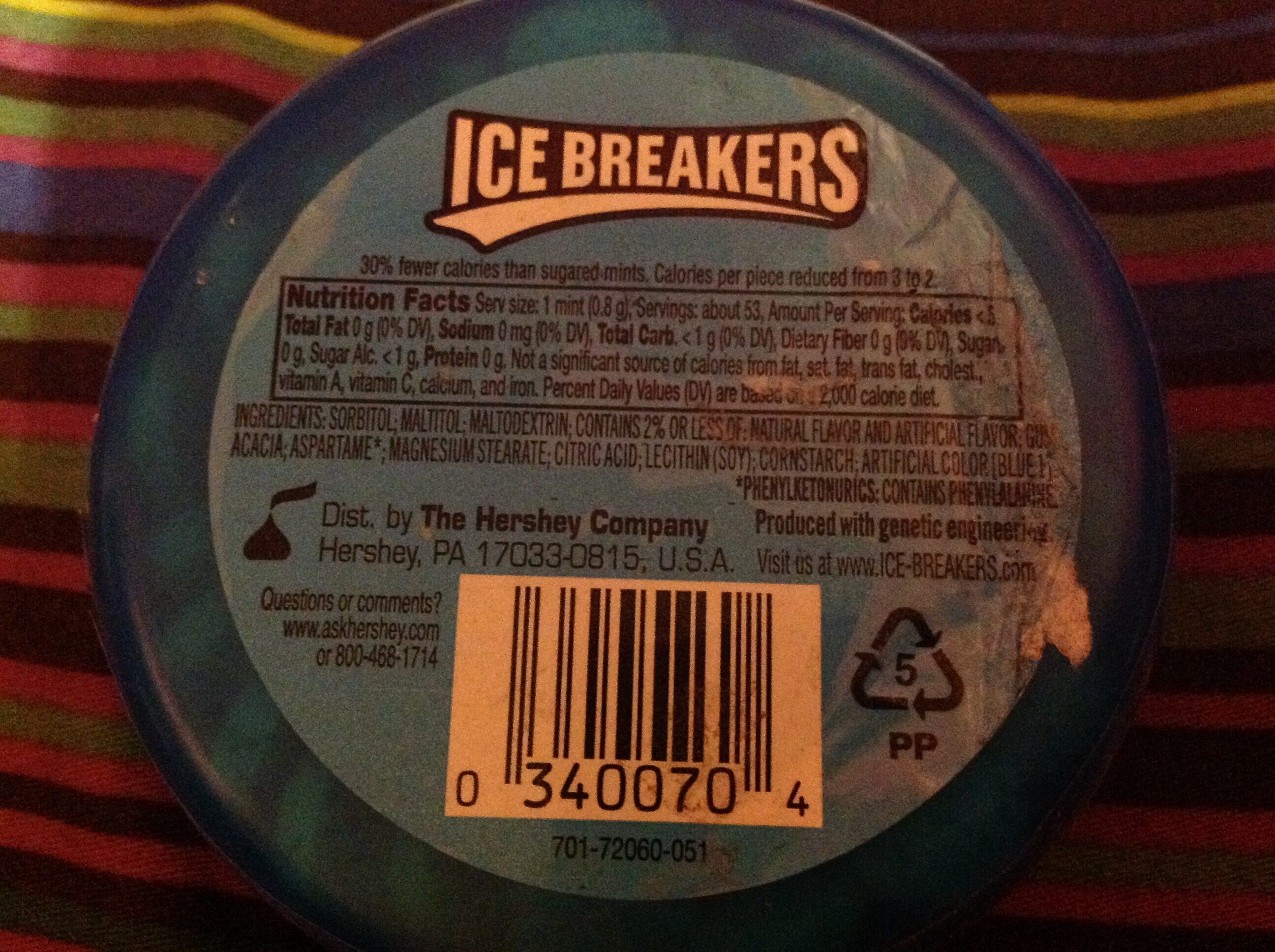 Ice Breaker Cool Mint round - Ingrédients
