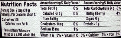 Hershey's Chocolate Syrup - Nutrition facts