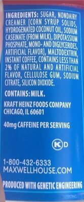 Maxwell House Beverage Mix Cafe-style, Cinnamon Spice 9. - Tableau nutritionnel - en