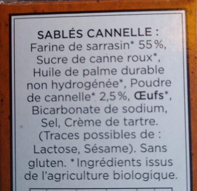 Sarrasin Canelle - Ingredients