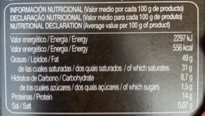 Chocolate negro 99% cacao - Informació nutricional - es