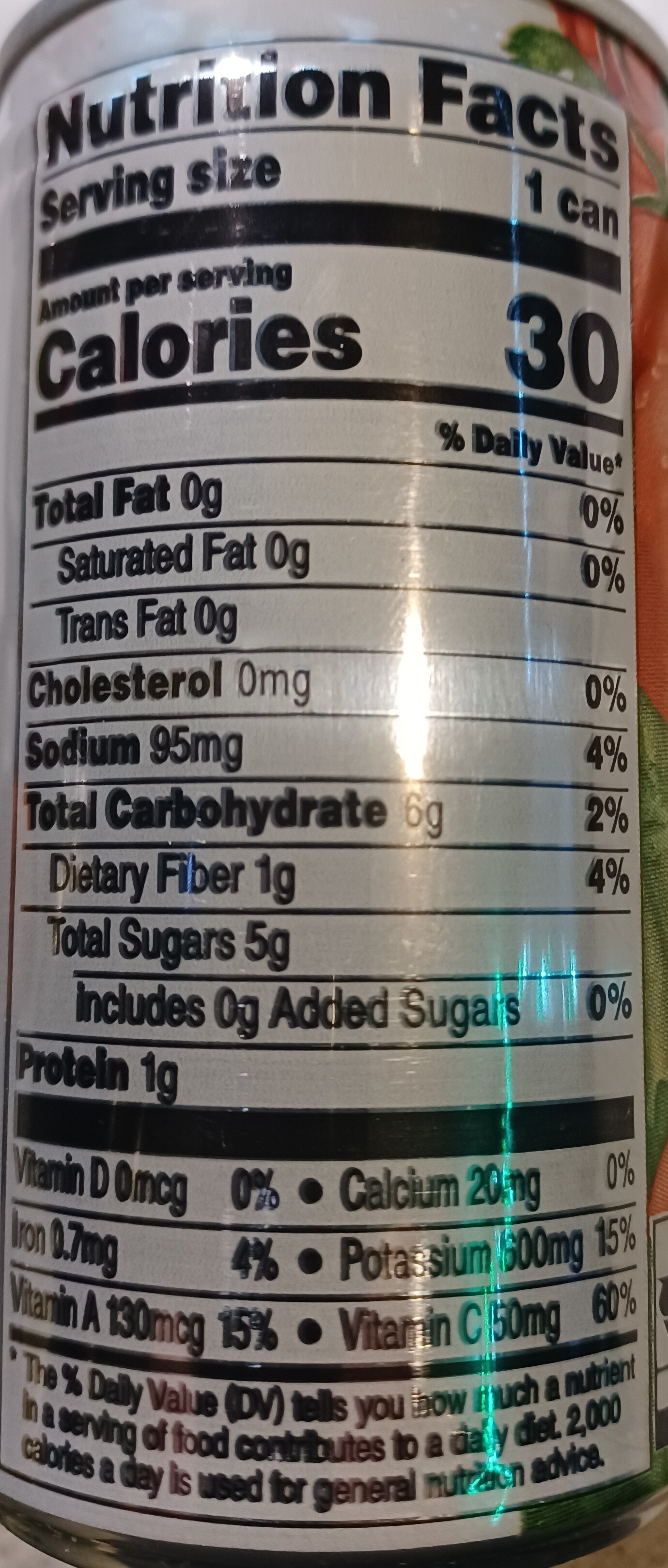 V8 Low Sodium - Nutrition facts