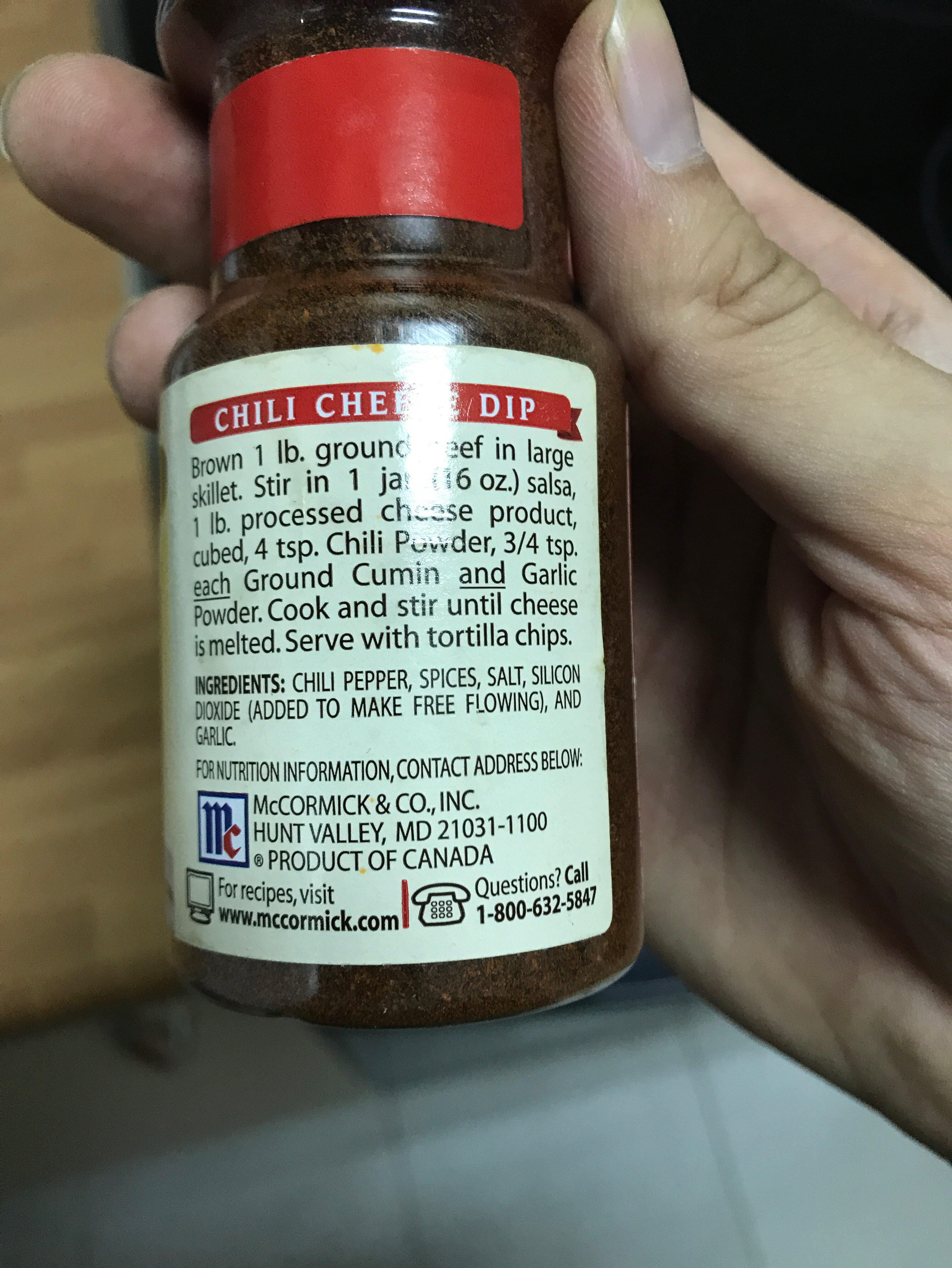 Mccormick Chili Powder - Ingredients