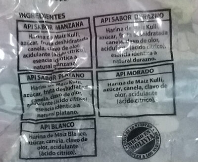 Api Morado - Ingredienser - es