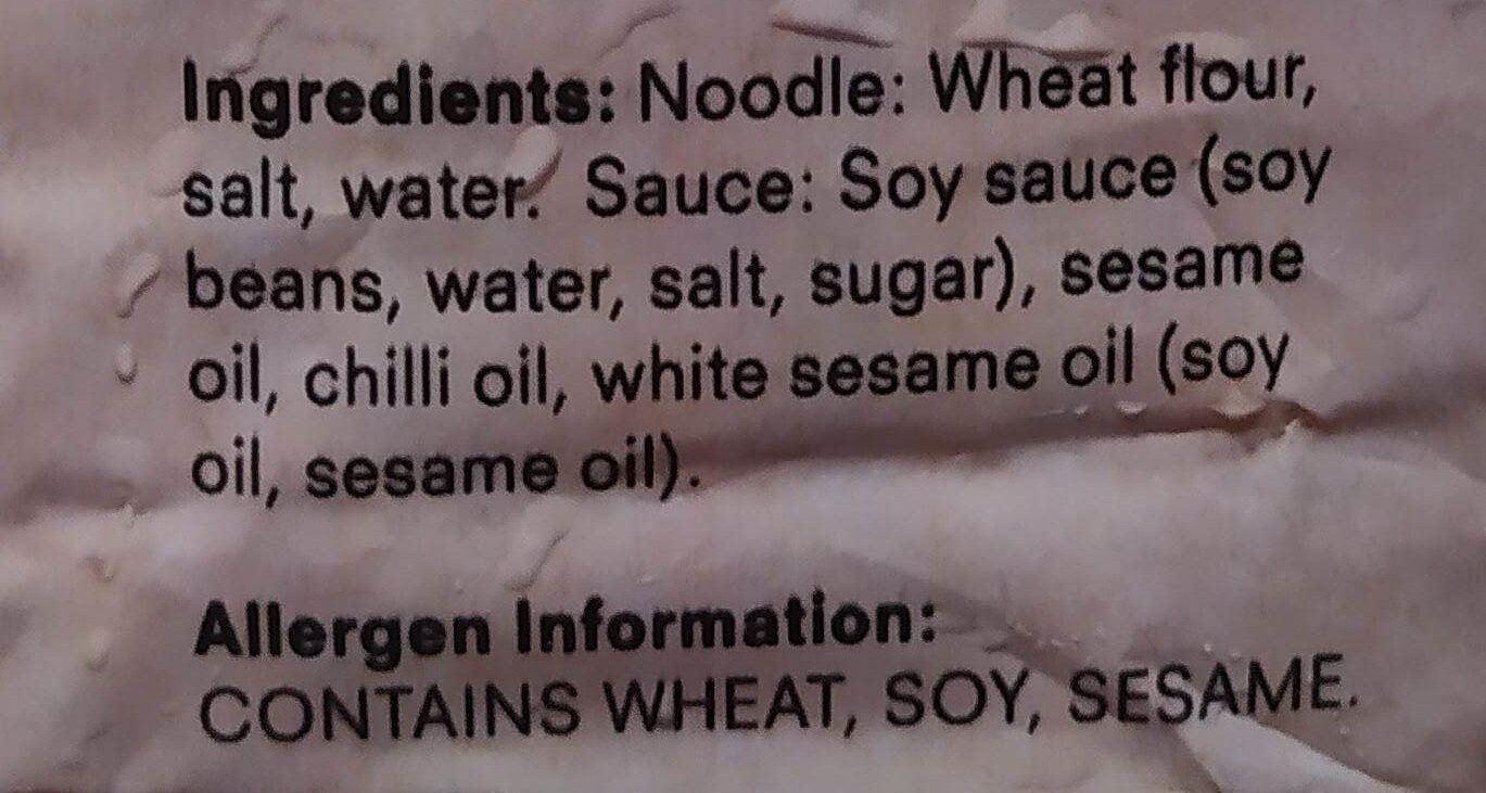 Ramen Noodles - Ingredients