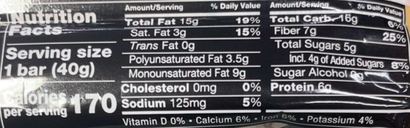Milk chocolate peanut butter bars - Nutrition facts