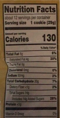 Fudge Marshmallow Cookies - Información nutricional