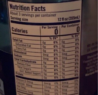 Water - Nutrition facts