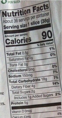 Healthy whole grain - Nutrition facts