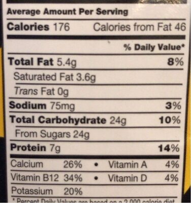 Choco moo! - Nutrition facts - fr