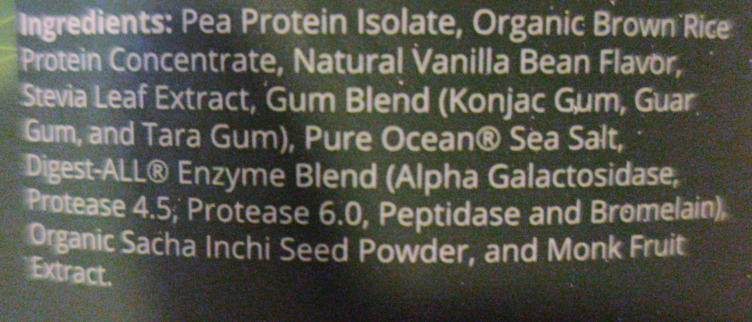 MRM Veggie Elite Performance Protein - Vanilla Bean - Ingredients - en