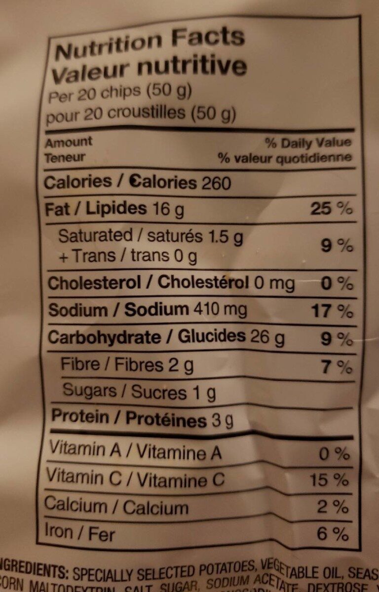 Chips all dressed - Nutrition facts - fr