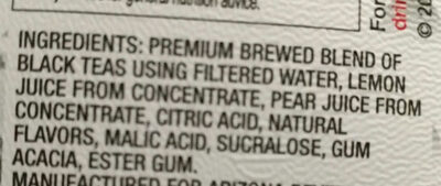 Arnold palmer zero calorie iced tea and lemonade - Ingredients