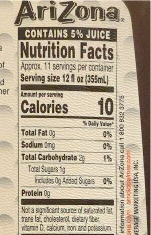 Arnold palmer zero calorie iced tea and lemonade - Nutrition facts