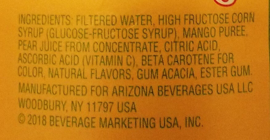 Fruit Juice Cocktail, Mucho Mango - Ingredientes - en