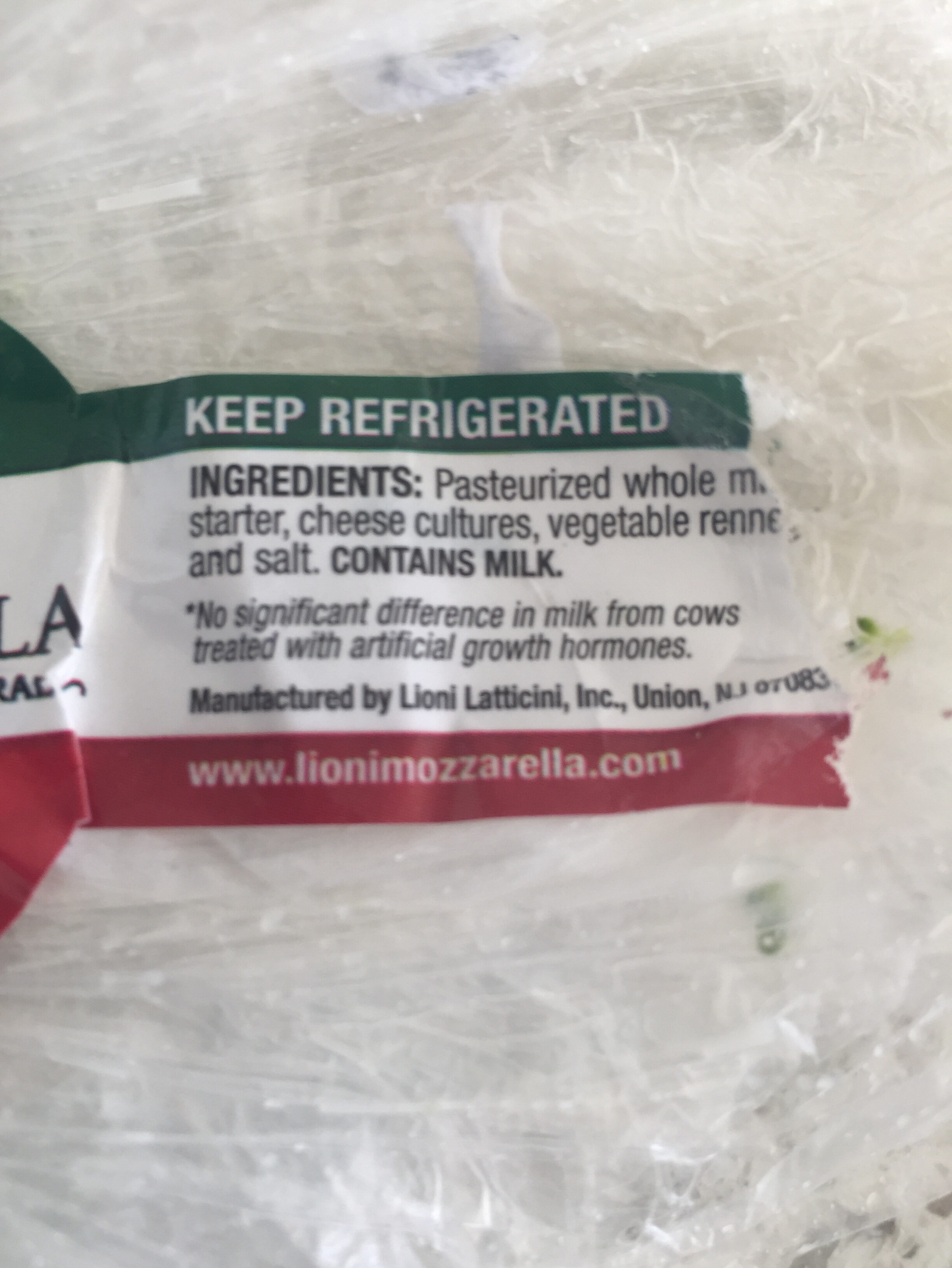 Fresh mozzarella - Ingredients