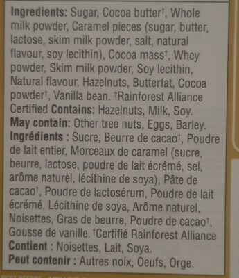 Caramel Toffee Milk Chocolate - Ingrediënten - en