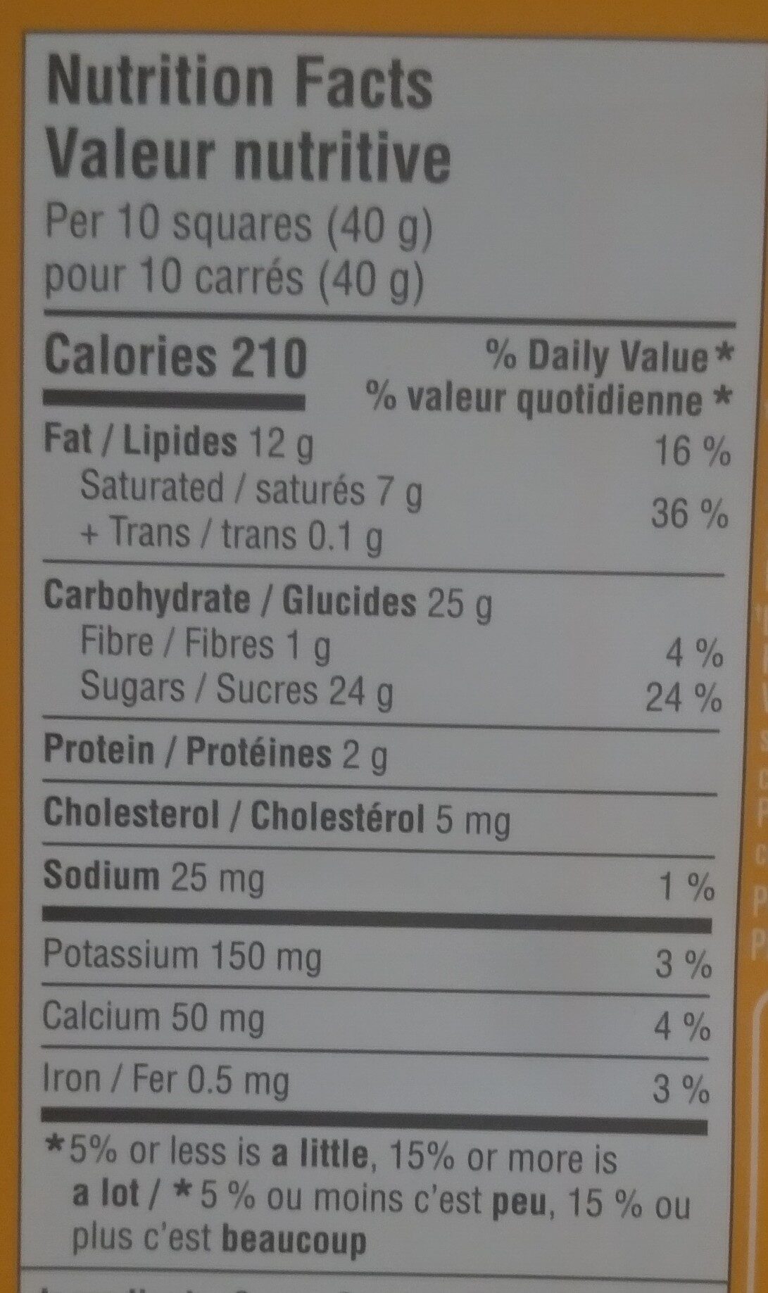 Orange Milk Chocolate - Voedingswaarden - en