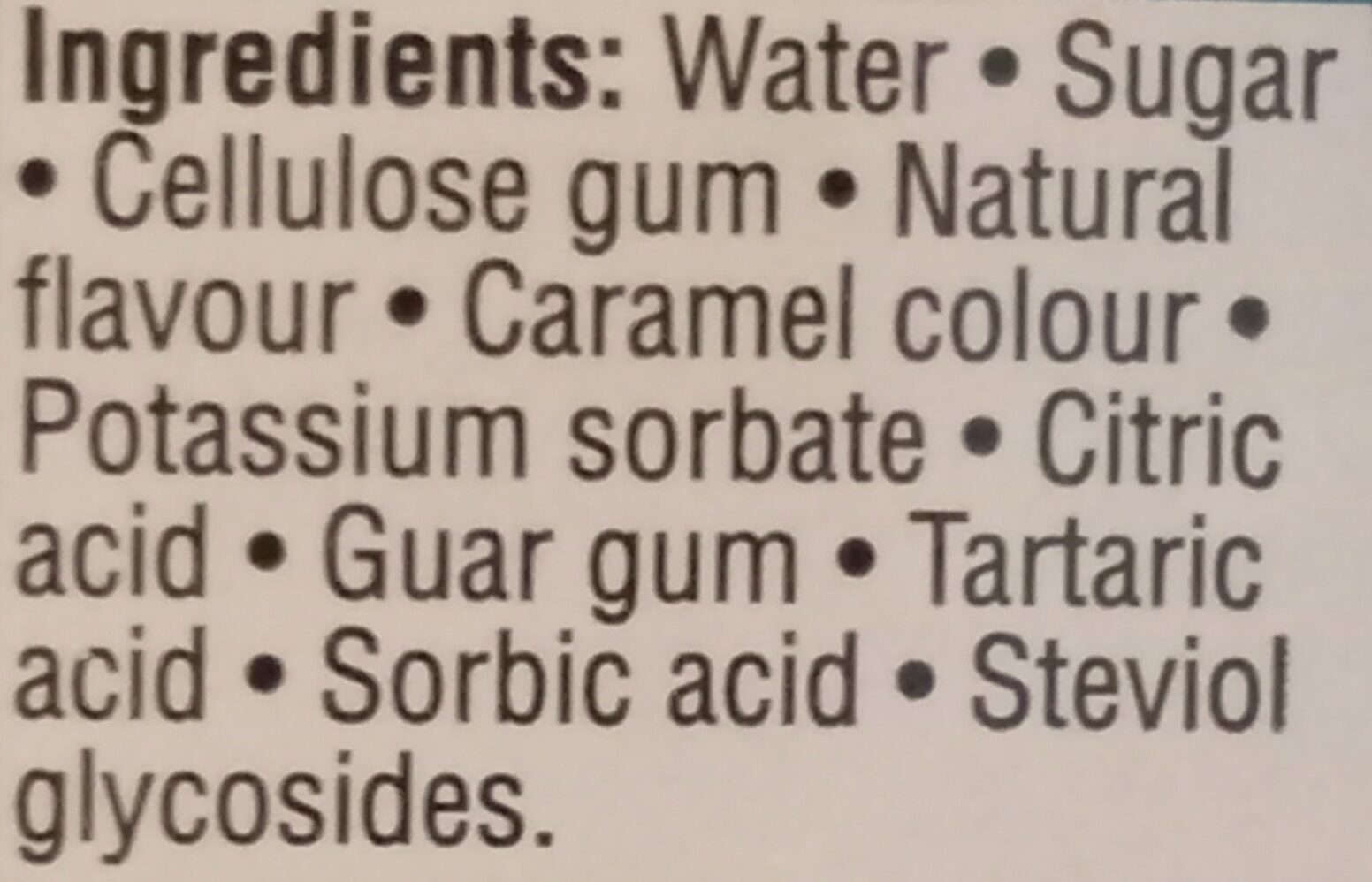 Light Table Syrup - Ingredients