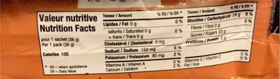 Maple energy gel - Nutrition facts - fr