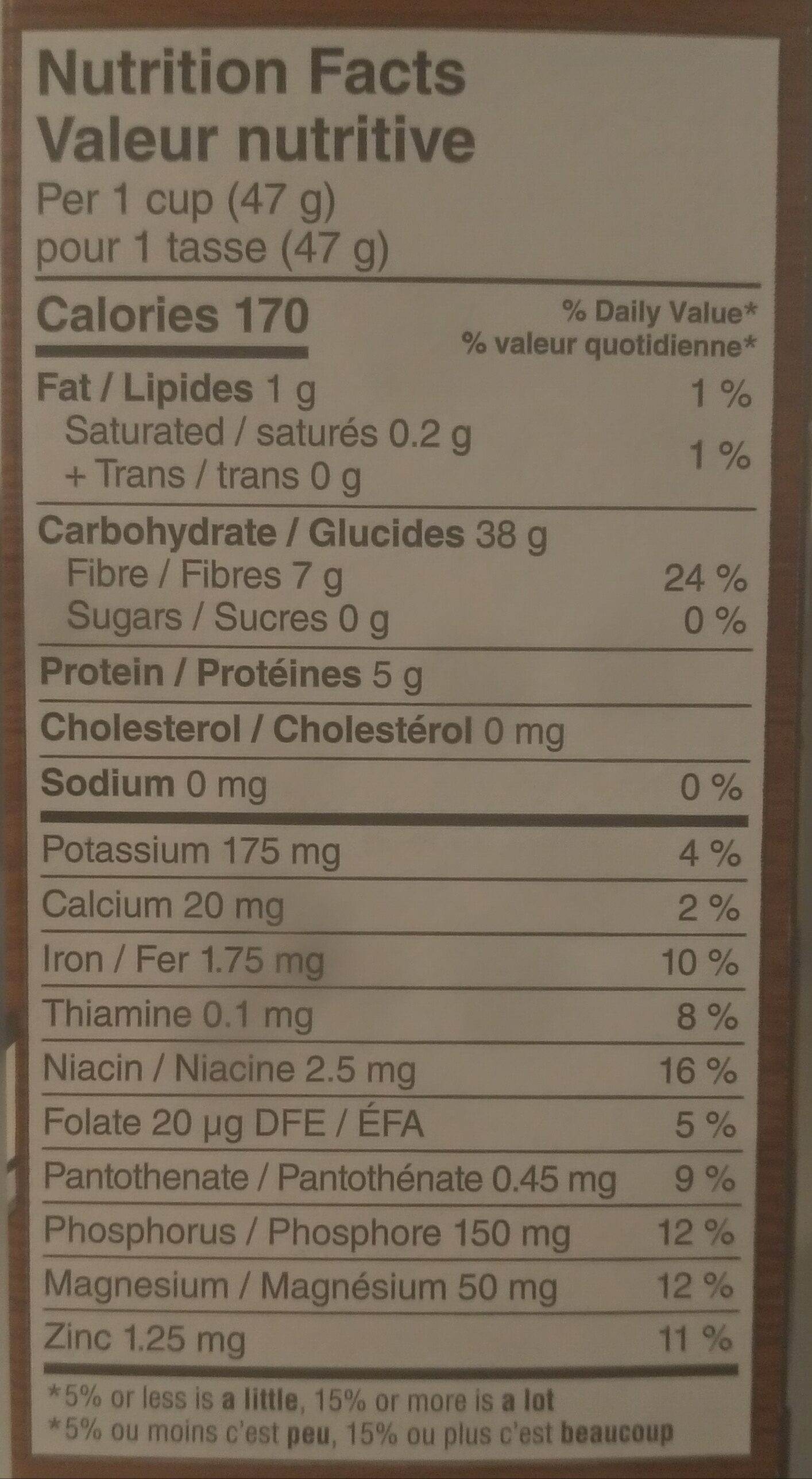 Spoon Size Shredded Wheat & Bran - Tableau nutritionnel