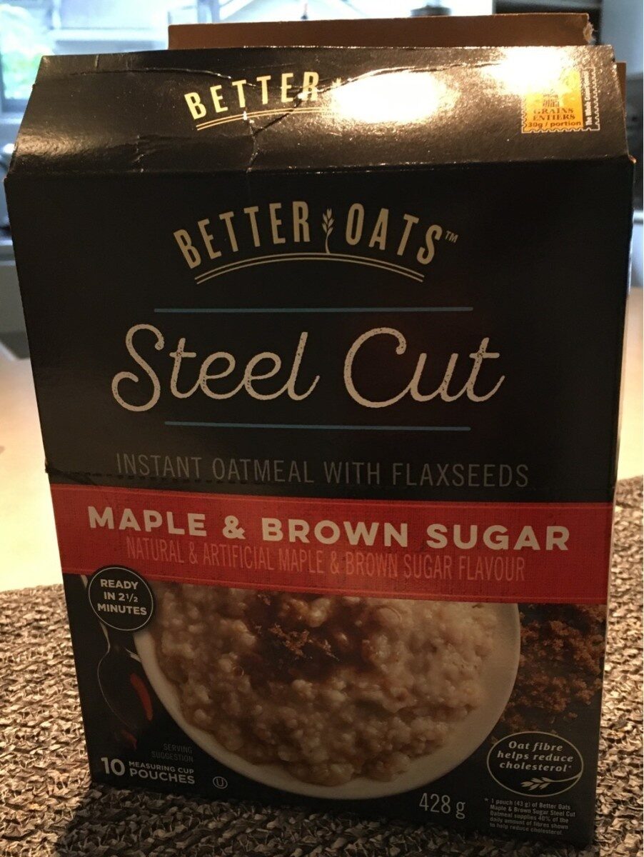 Steel cut instant oatmeal with flaxseeds maple and brown sugar - Produit - en