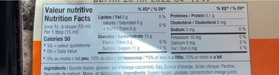 Marmelade d'oranges - Nutrition facts - fr