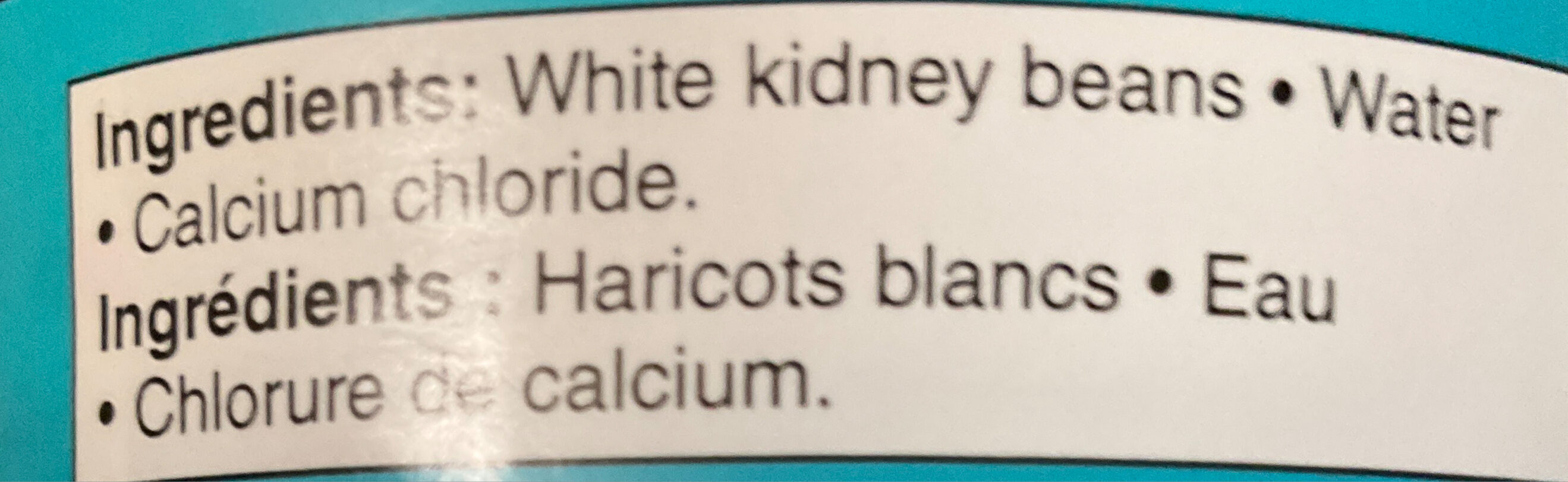 White Kidney Beans, No Salt Added - Ingrédients - en